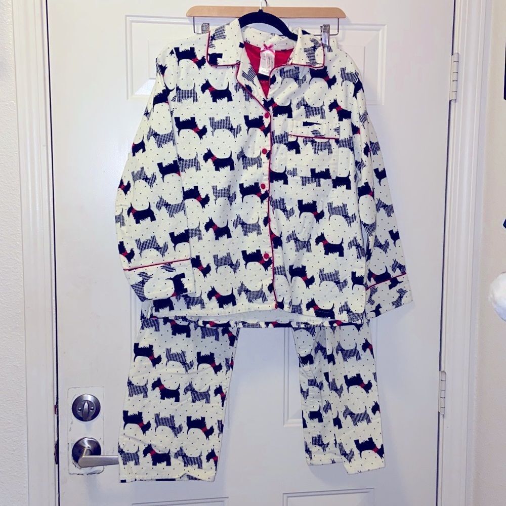 KayAnna Flannel Dog Print Women Pajama 💯 Cotton Size S/P